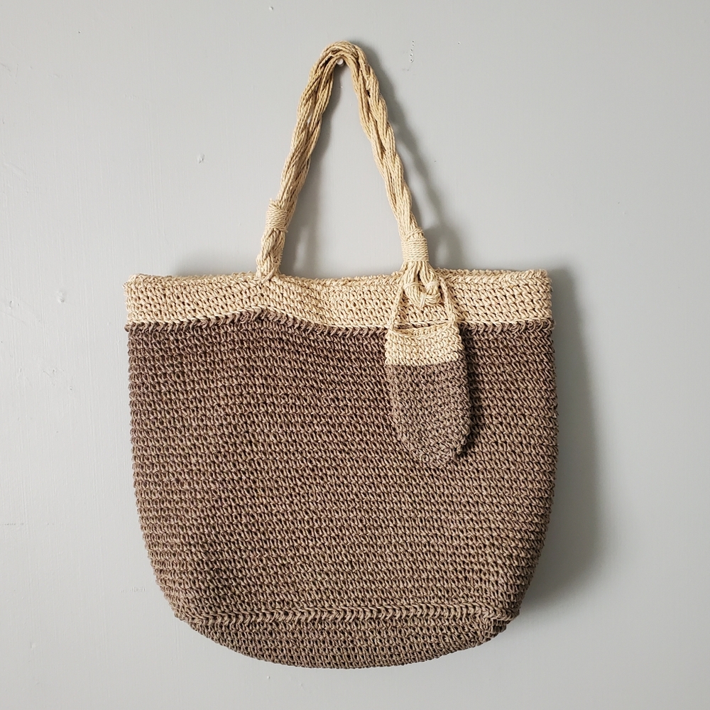 Sun 'n' Sand | Color Block Woven Straw Large Tote Bag Purse